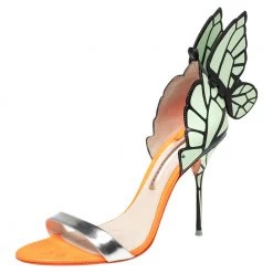 Sophia Webster Mint Green/Silver Leather Evangeline Sandals Size 40.5 For Women