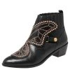 Sophia Webster Black Leather Karina Butterfly Ankle Boots Size 39.5 For Women