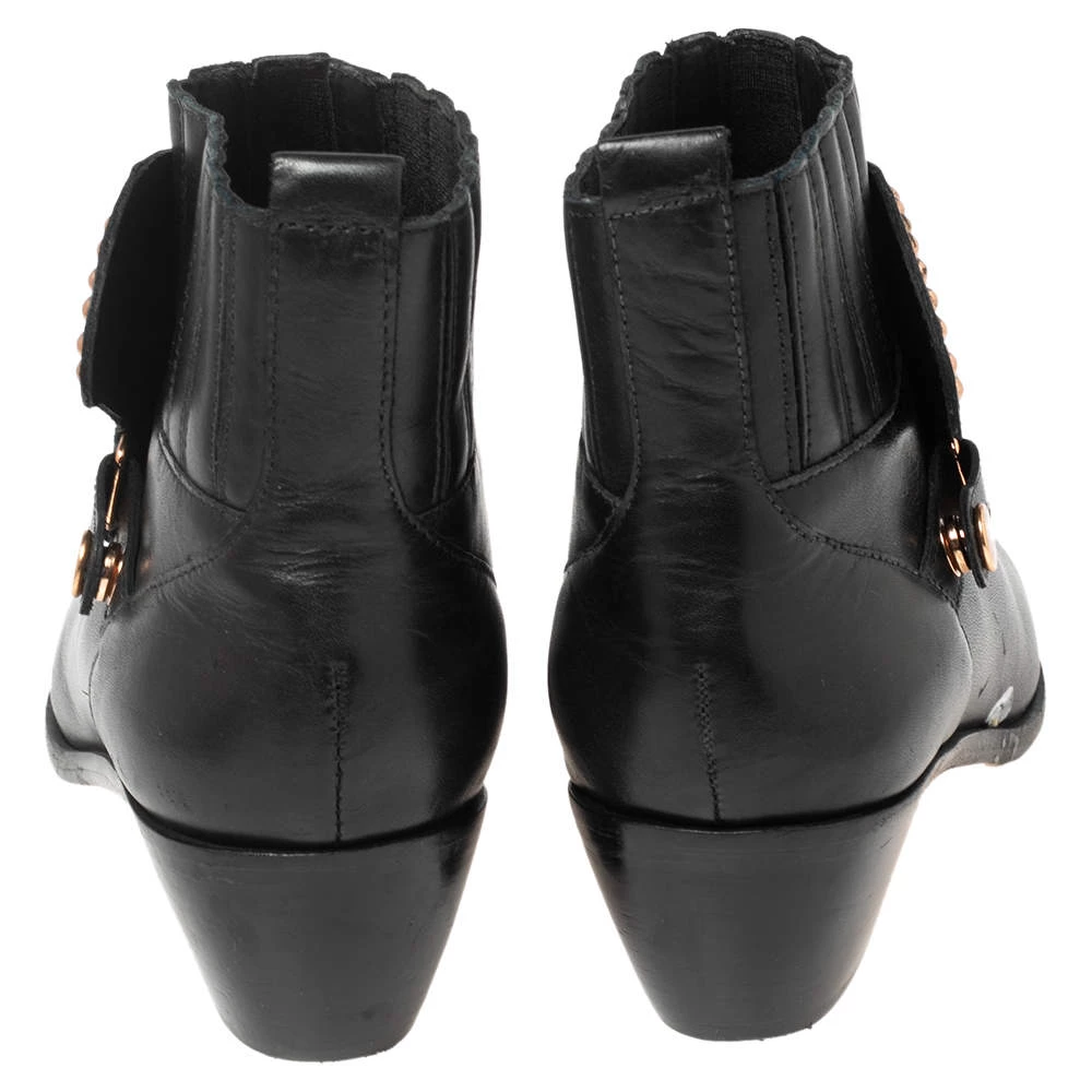 Sophia Webster Black Leather Karina Butterfly Ankle Boots Size 39.5 For Women - Image 5