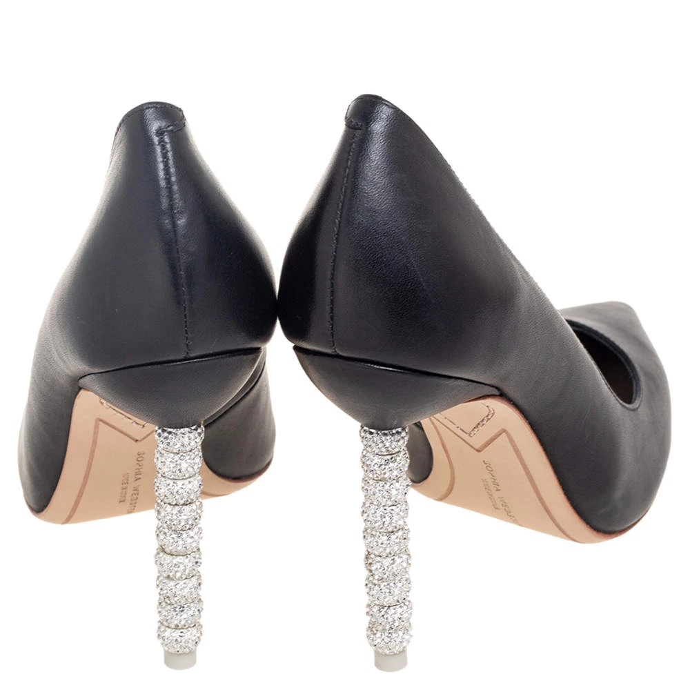 Sophia Webster Black Leather Coco Embellished Heel Pumps Size 36.5 For Women - Image 5