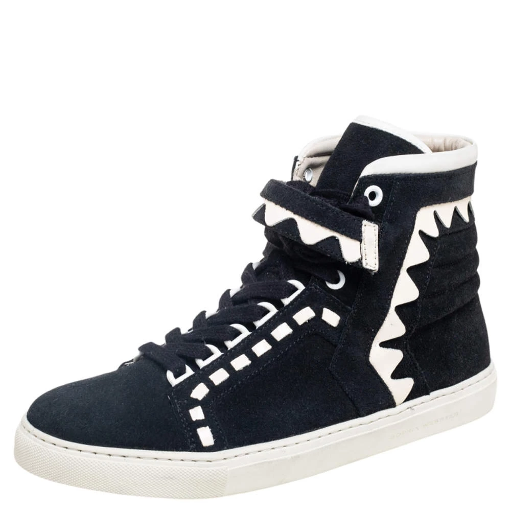 Sophia Webster Black Suede And Patent Leather Riko High Top Sneakers Size 39.5 For Women