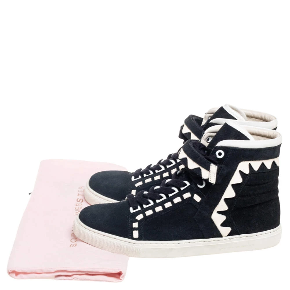 Sophia Webster Black Suede And Patent Leather Riko High Top Sneakers Size 39.5 For Women - Image 8