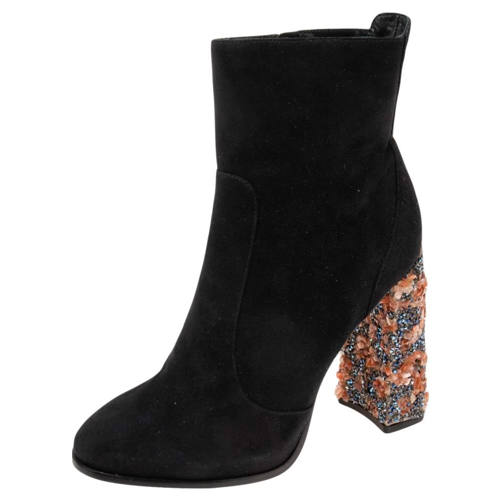Sophia Webster Black Suede Felicity Ankle Boots Size 41 For Women