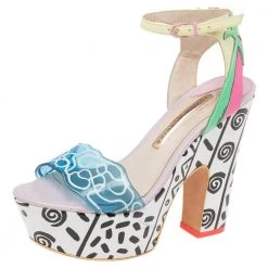 Sophia Webster Multicolor Leather And PVC Jade Malibu Platform Sandals Size 35 For Women