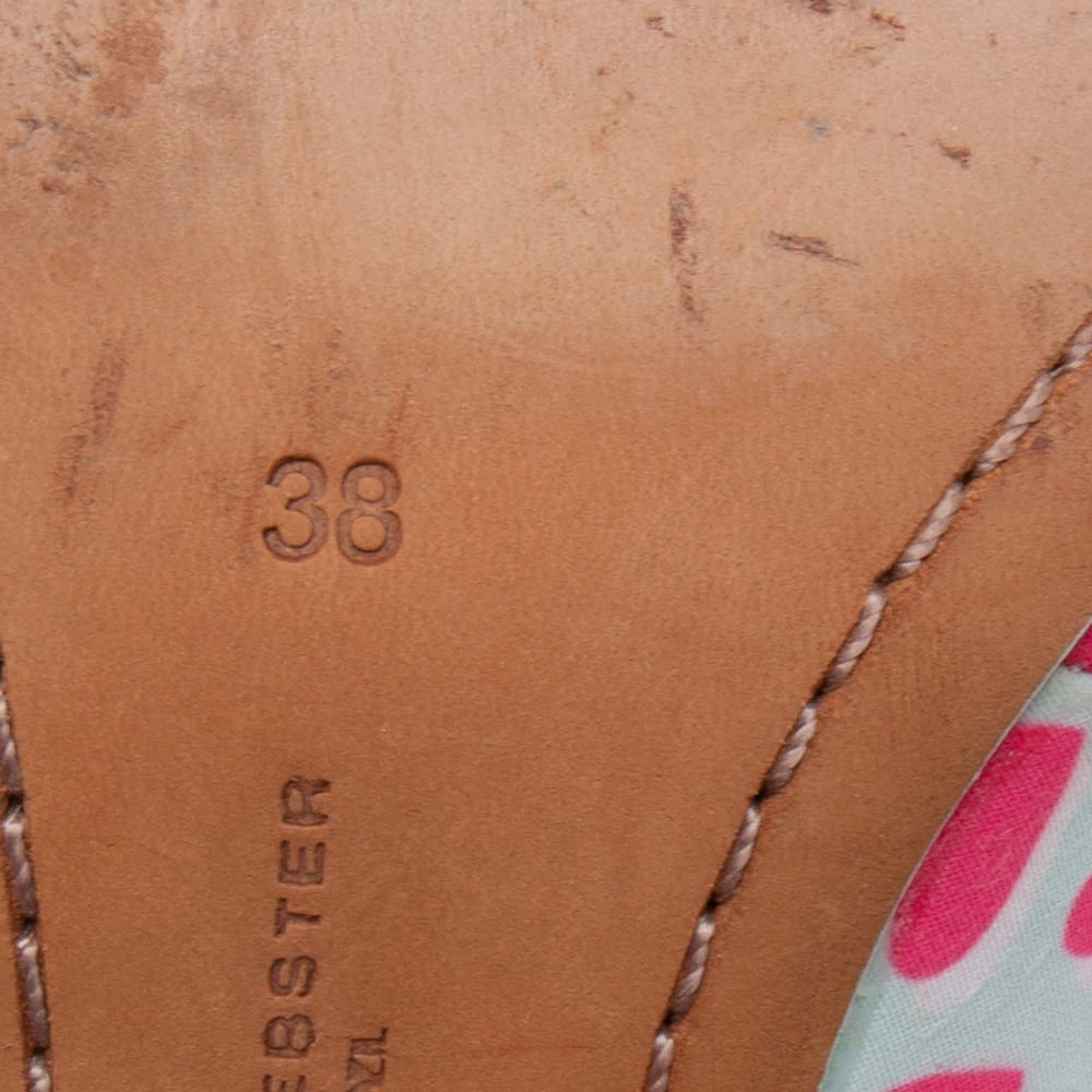 Sophia Webster Pink/White Canvas Peep Toe Pumps Size 38 For Women - Image 8