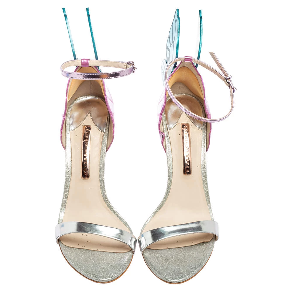 Sophia Webster Multicolor Holographic Patent And Leather Chiara Butterfly Ankle Strap Sandals Size 41 For Women - Image 3