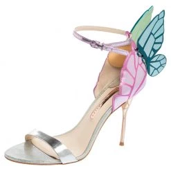 Sophia Webster Multicolor Holographic Patent And Leather Chiara Butterfly Ankle Strap Sandals Size 41 For Women