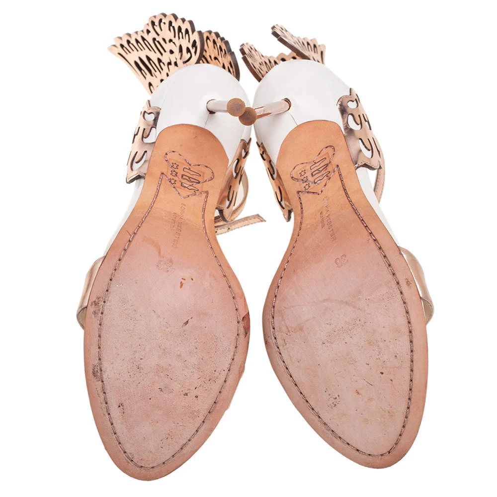 Sophia Webster Metallic Rose Gold Leather Chiara Butterfly Ankle Strap Sandals Size 36 For Women - Image 6
