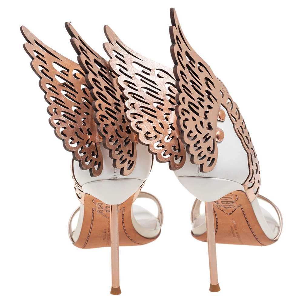 Sophia Webster Metallic Rose Gold Leather Chiara Butterfly Ankle Strap Sandals Size 36 For Women - Image 5