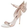 Sophia Webster Metallic Rose Gold Leather Chiara Butterfly Ankle Strap Sandals Size 36 For Women