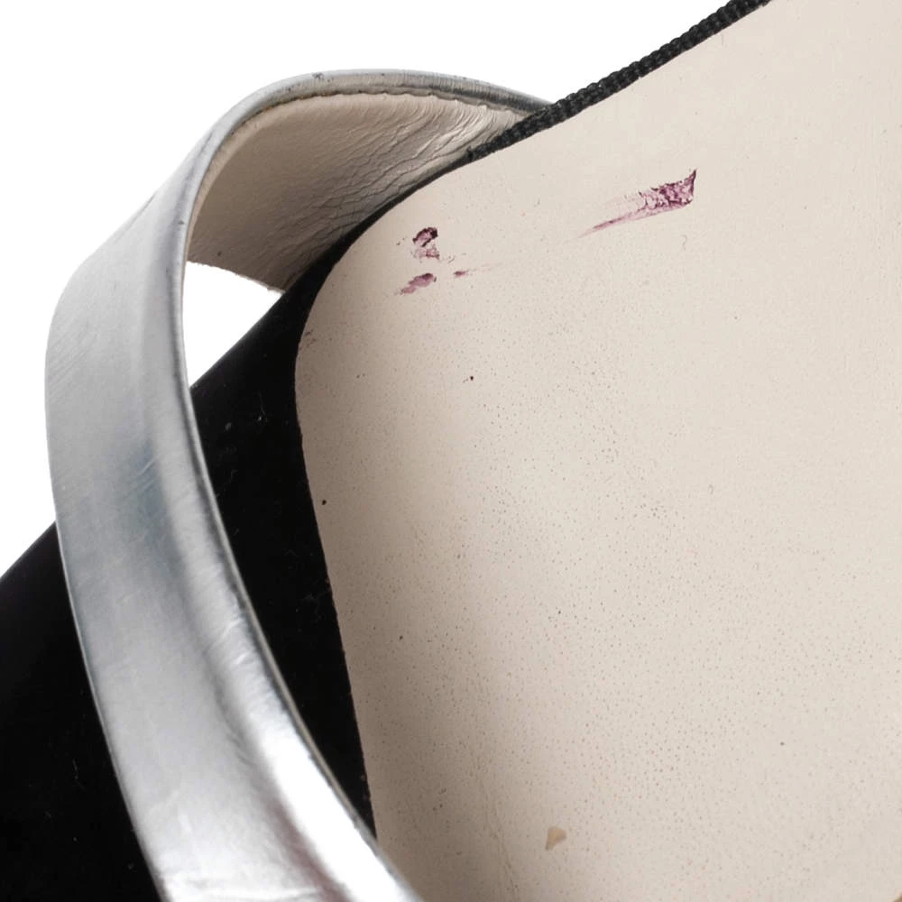 Sophia Webster Silver Leather Chiara Butterfly Ankle-Strap Sandals Size 37 For Women - Image 10