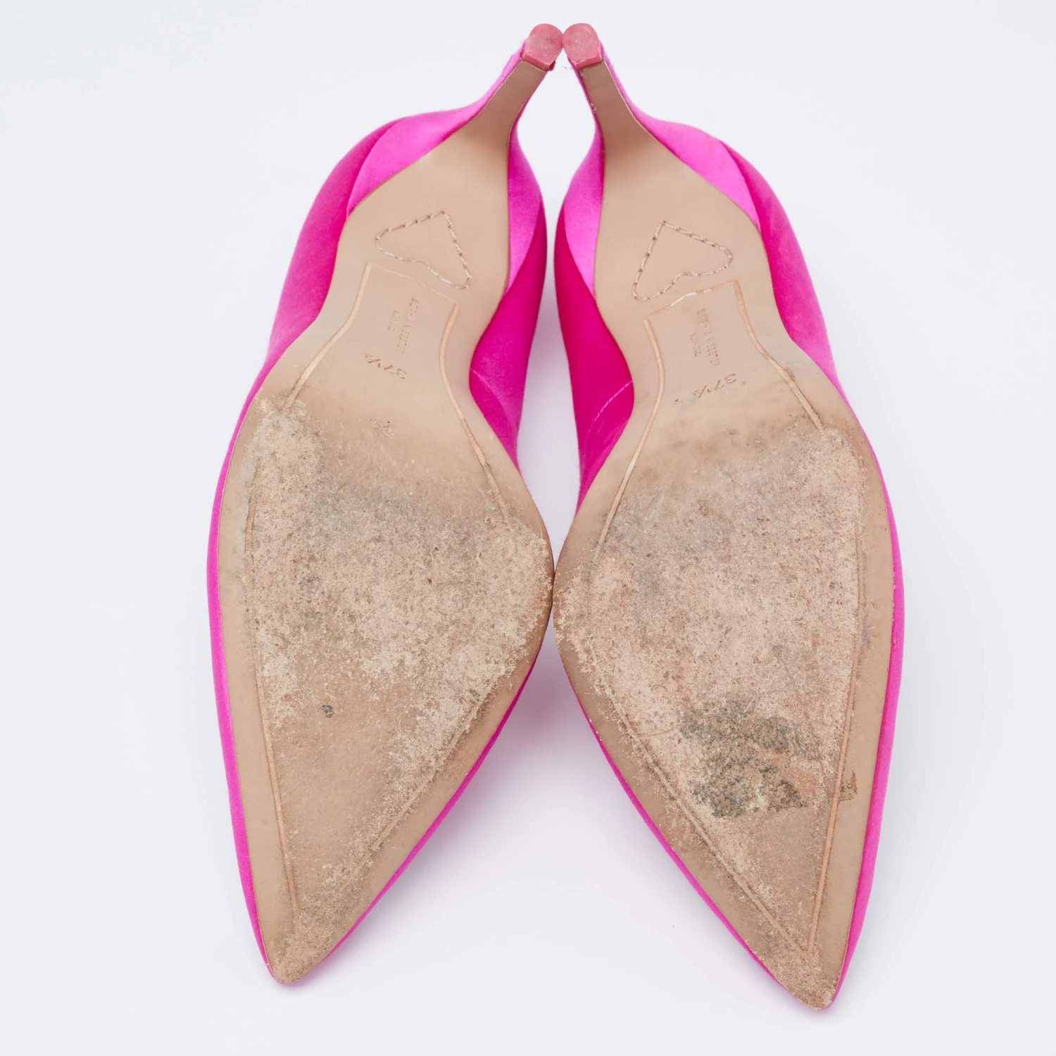 Sophia Webster Pink Satin Crystal Embellished Bibi Pumps Size 37.5 For Women - Image 6