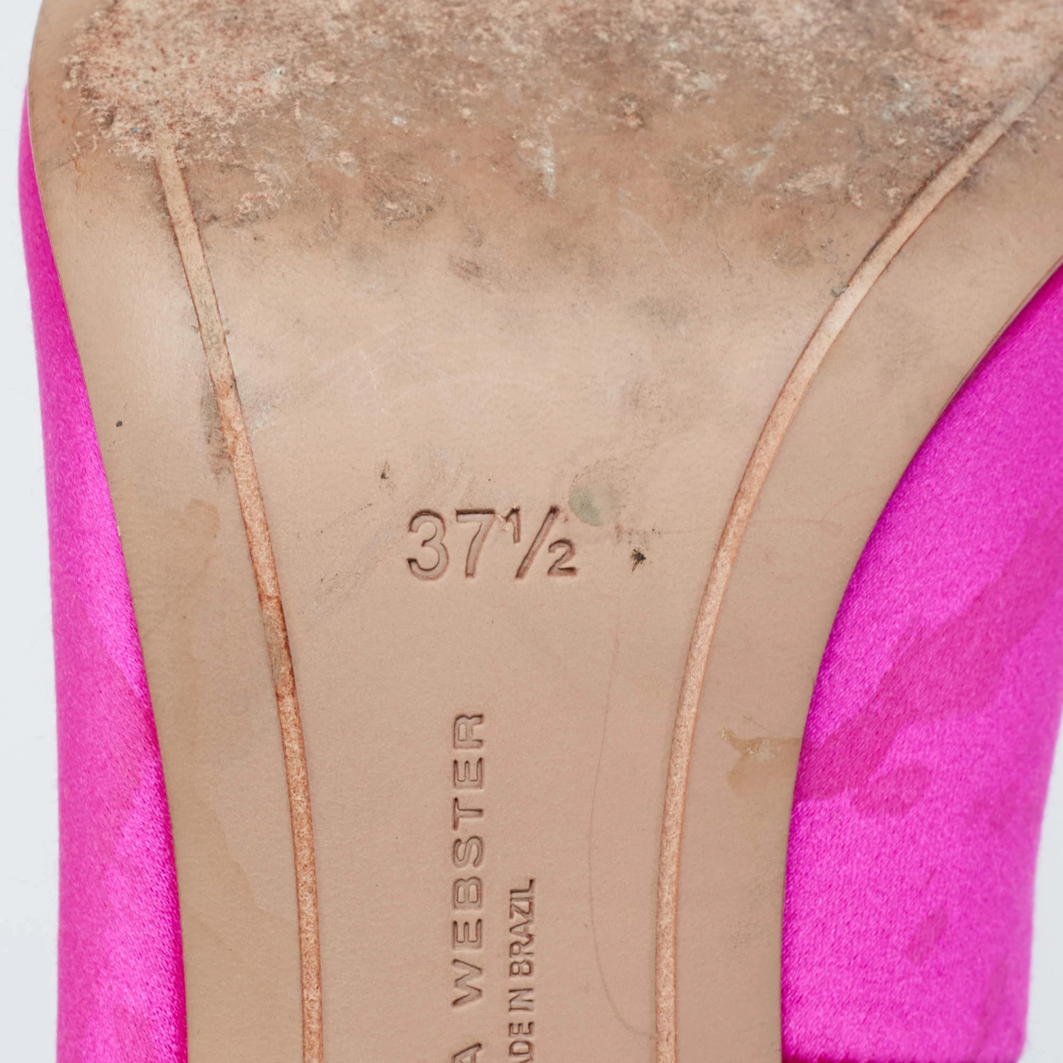 Sophia Webster Pink Satin Crystal Embellished Bibi Pumps Size 37.5 For Women - Image 8