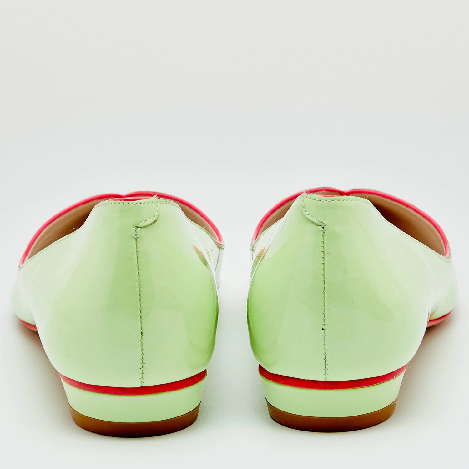 Sophia Webster Green Leather Pointed Toe Ballet Flats Size 37 For Women - Image 5