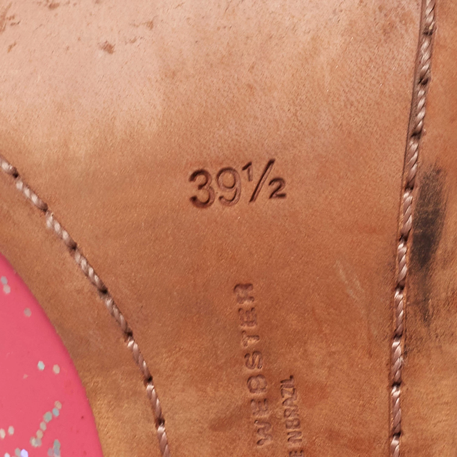 Sophia Webster Pink Patent Glitter Leather Pointed-Toe Pumps Size 39.5 For Women - Image 8