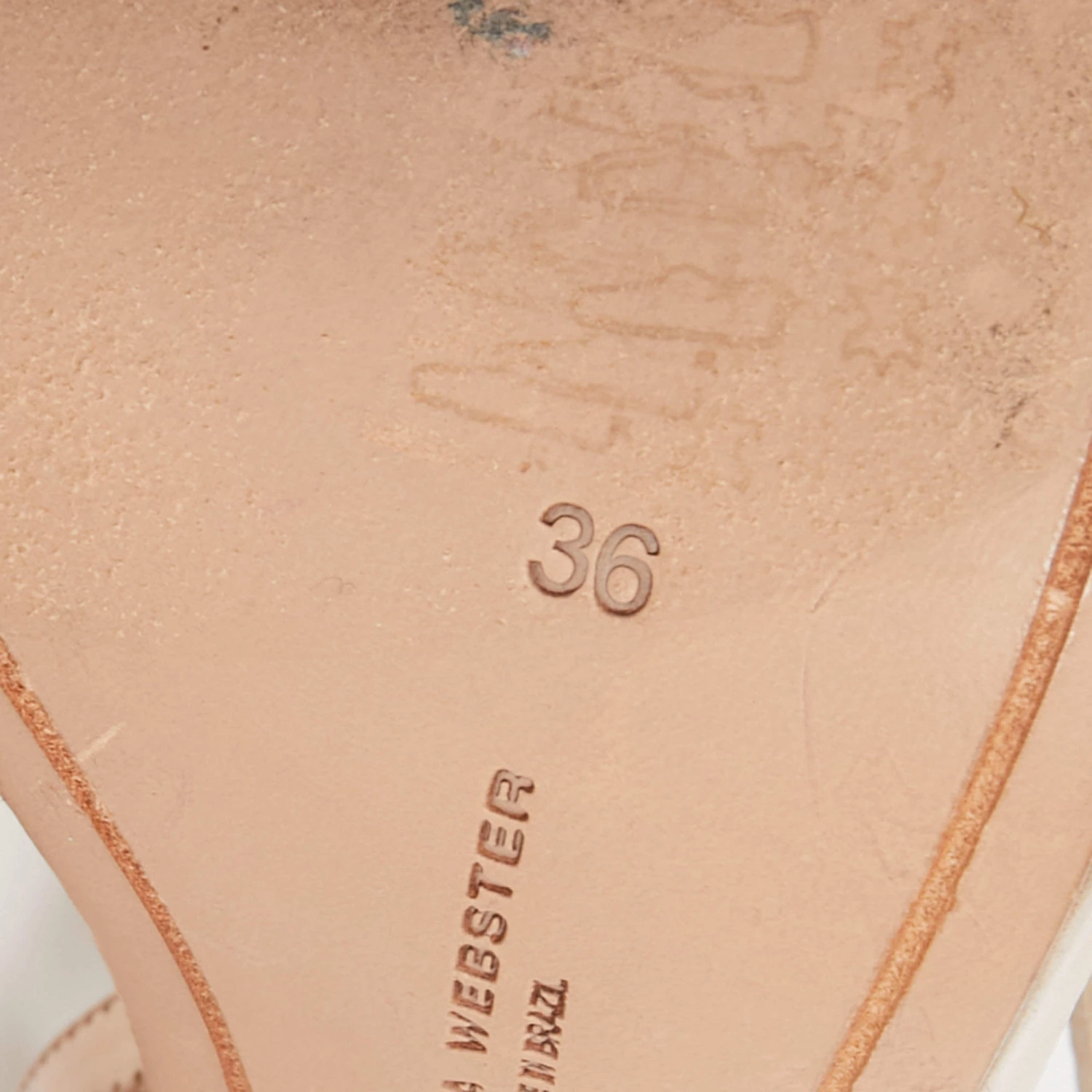 Sophia Webster Rose Gold Leather Rosalind Ankle-Strap Sandals Size 36 For Women - Image 8