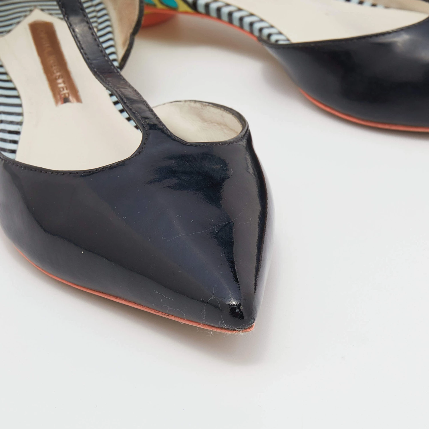 Sophia Webster Multicolor Leather T-Strap Pointed Toe Flat Sandals Size 36.5 For Women - Image 7