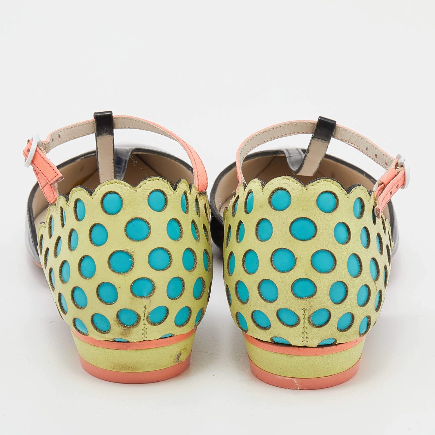 Sophia Webster Multicolor Leather T-Strap Pointed Toe Flat Sandals Size 36.5 For Women - Image 5