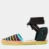 Sophia Webster Multicolor Fabric New Juana Ribbon Espadrille Flats Size 39.5 For Women