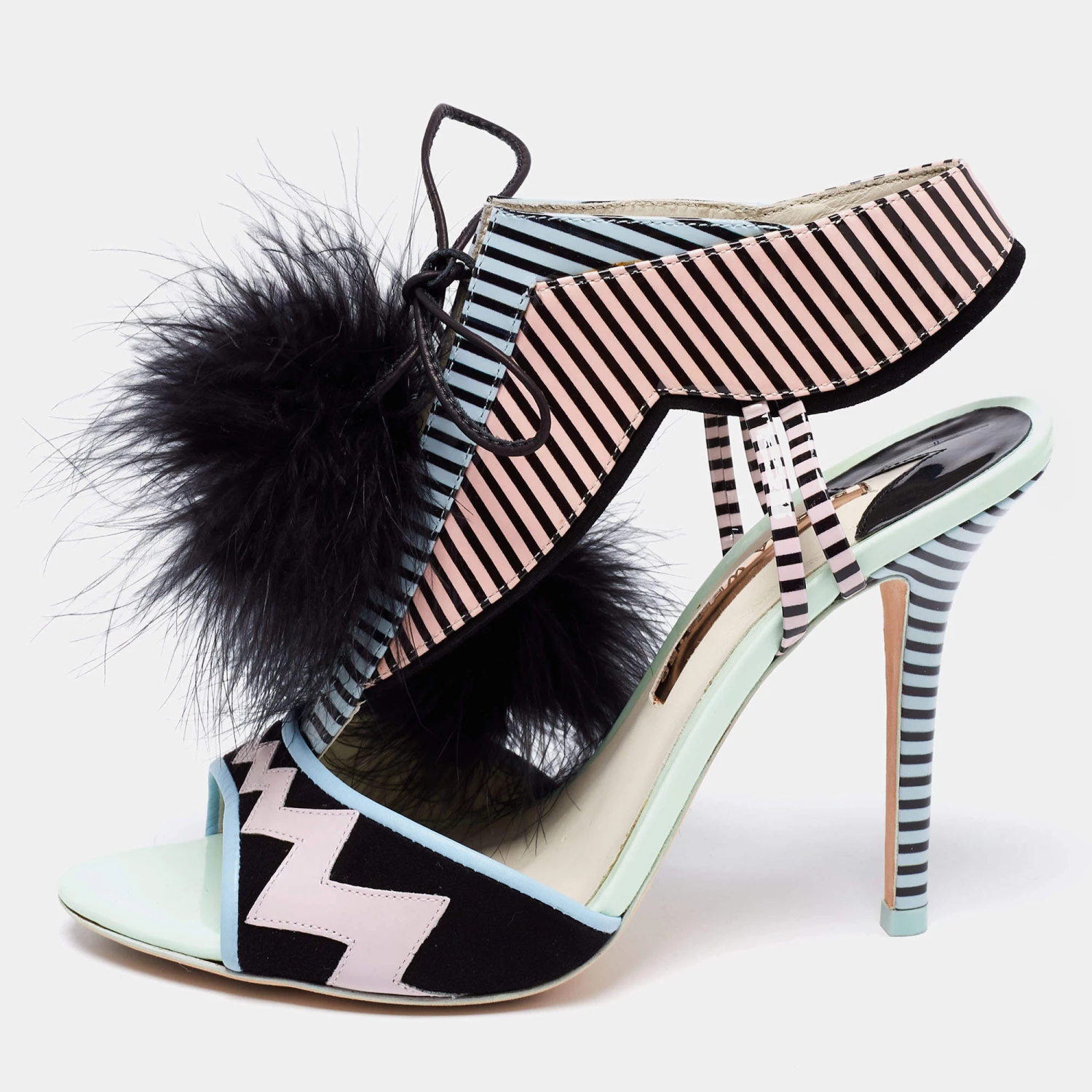 Sophia Webster Multicolor Leather Leilou Pom Pom Sandals Size 40 For Women