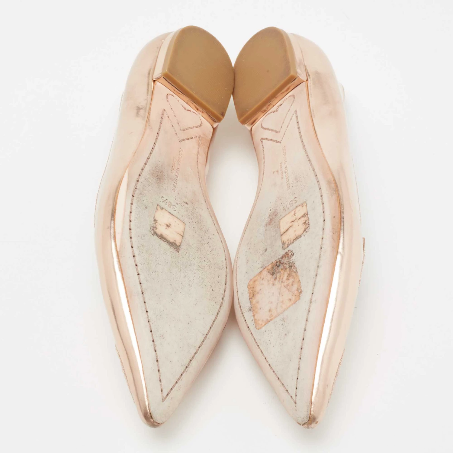 Sophia Webster Rose Gold Leather Bibi Ballet Flats Size 38.5 For Women - Image 6