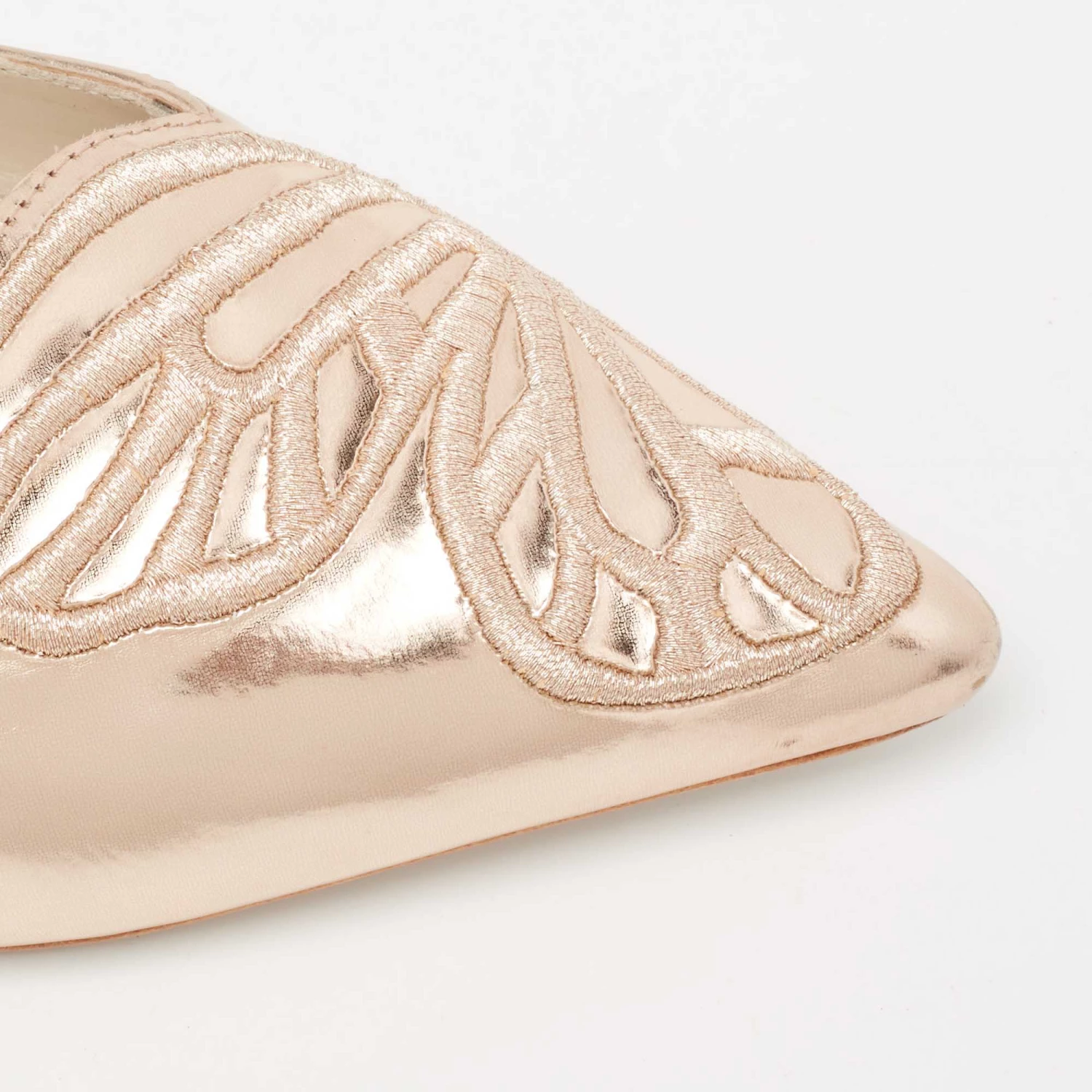 Sophia Webster Rose Gold Leather Bibi Ballet Flats Size 38.5 For Women - Image 7