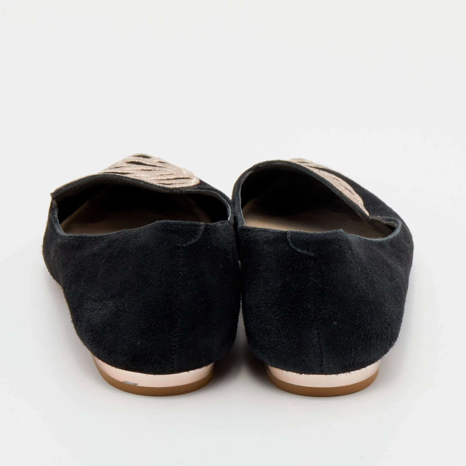 Sophia Webster Black Embroidered Suede Bibi Butterfly Pointed Toe Ballet Flats Size 39.5 For Women - Image 5