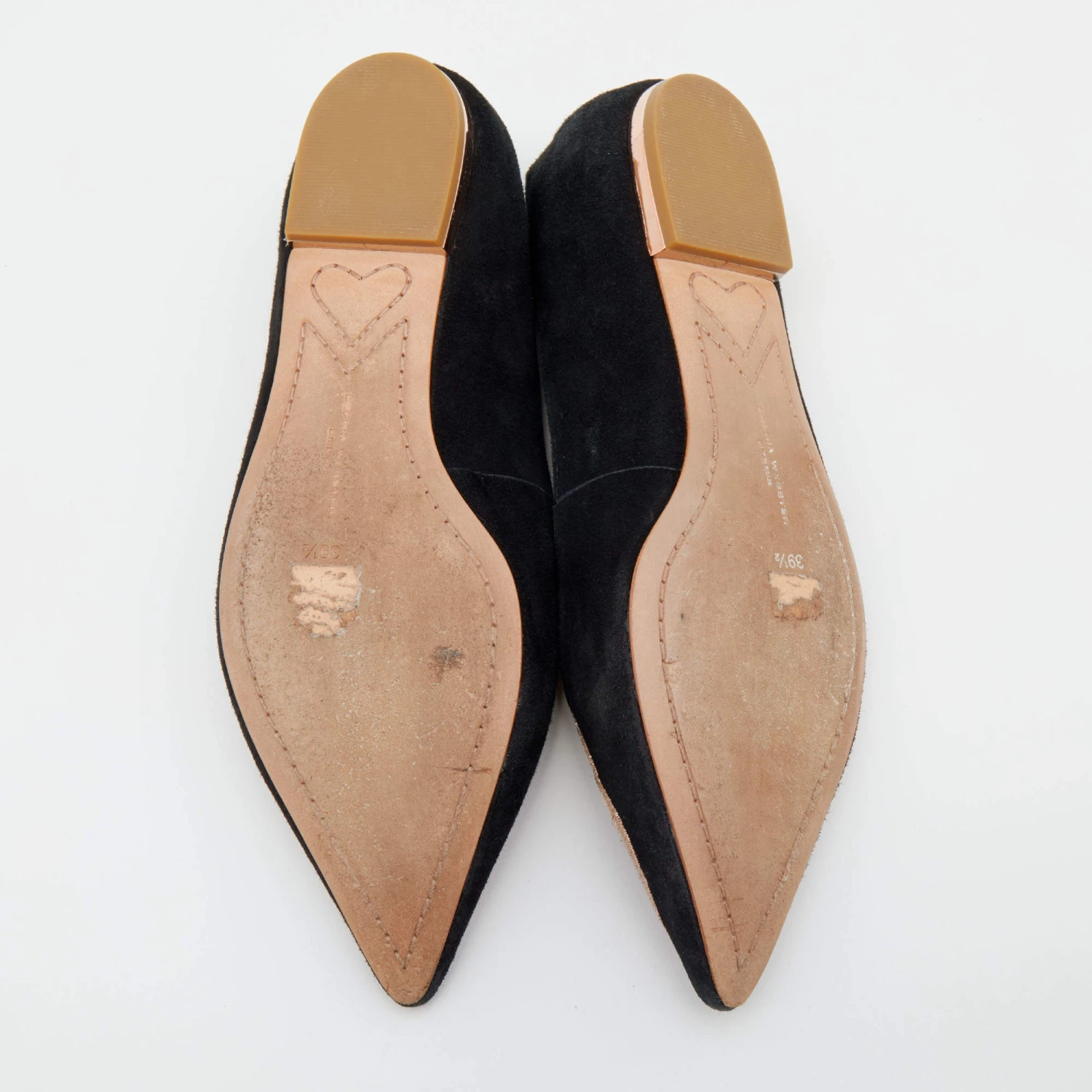 Sophia Webster Black Embroidered Suede Bibi Butterfly Pointed Toe Ballet Flats Size 39.5 For Women - Image 6