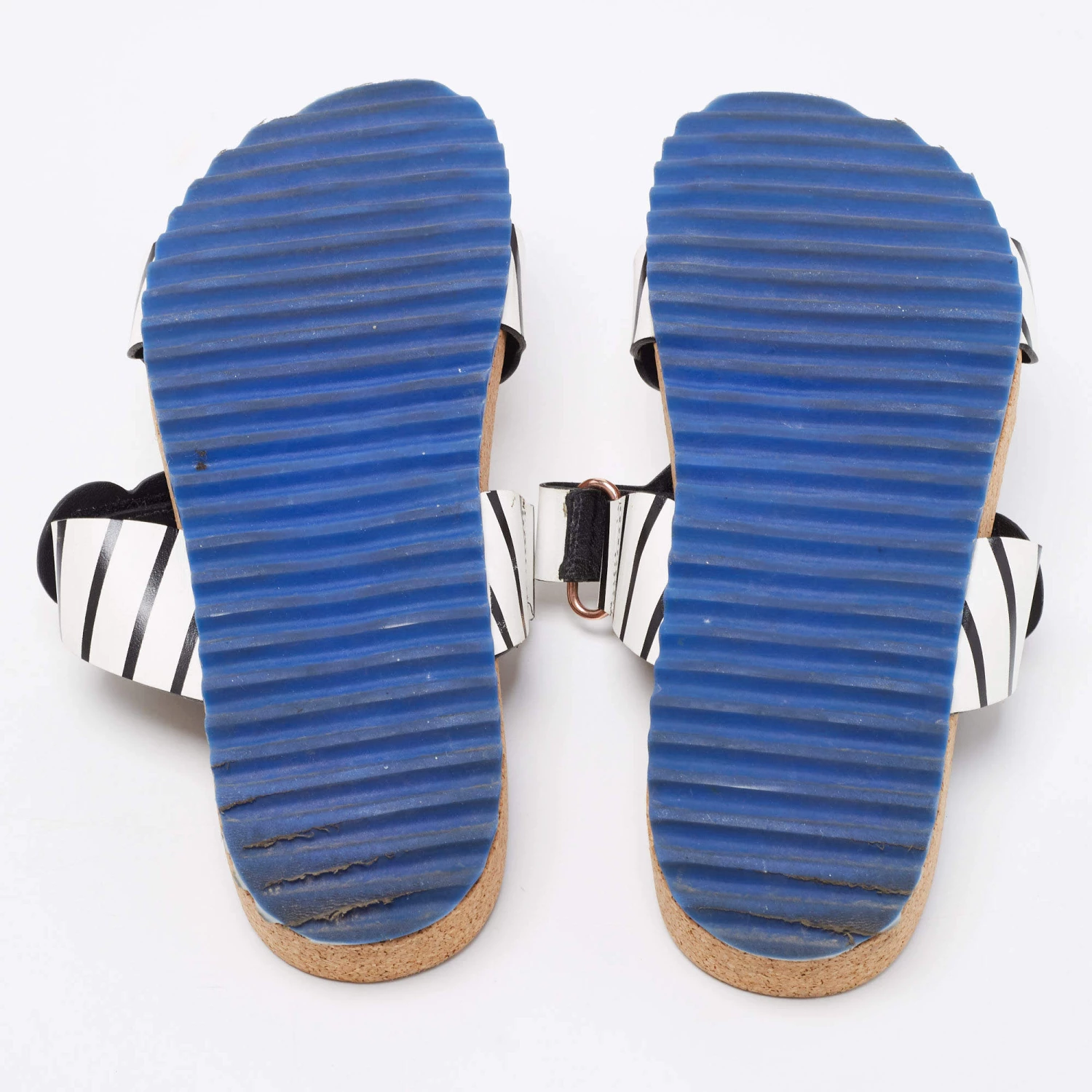 Sophia Webster Black/White Leather Becky Gem Nautical Sandals Size 36 For Women - Image 6