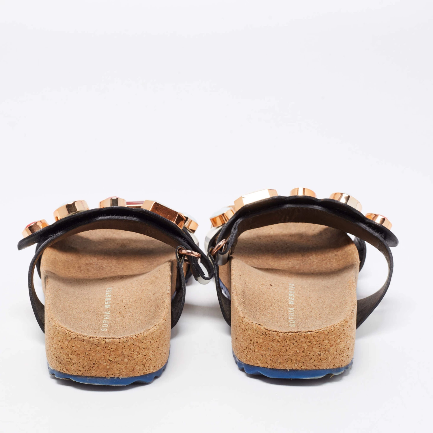 Sophia Webster Black/White Leather Becky Gem Nautical Sandals Size 36 For Women - Image 5