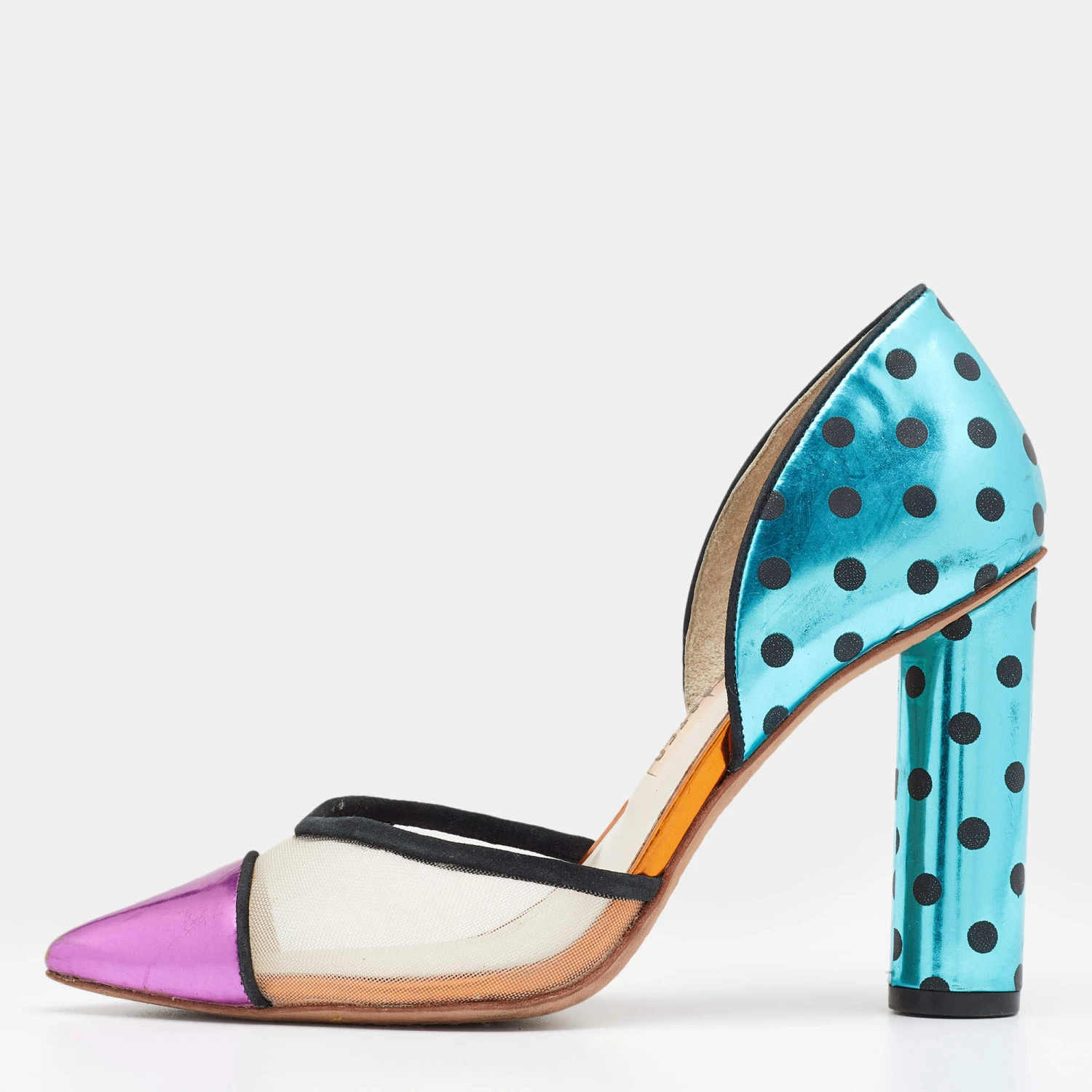 Sophia Webster Multicolor Leather And Mesh Jessica D'Orsay Pumps Size 37 For Women