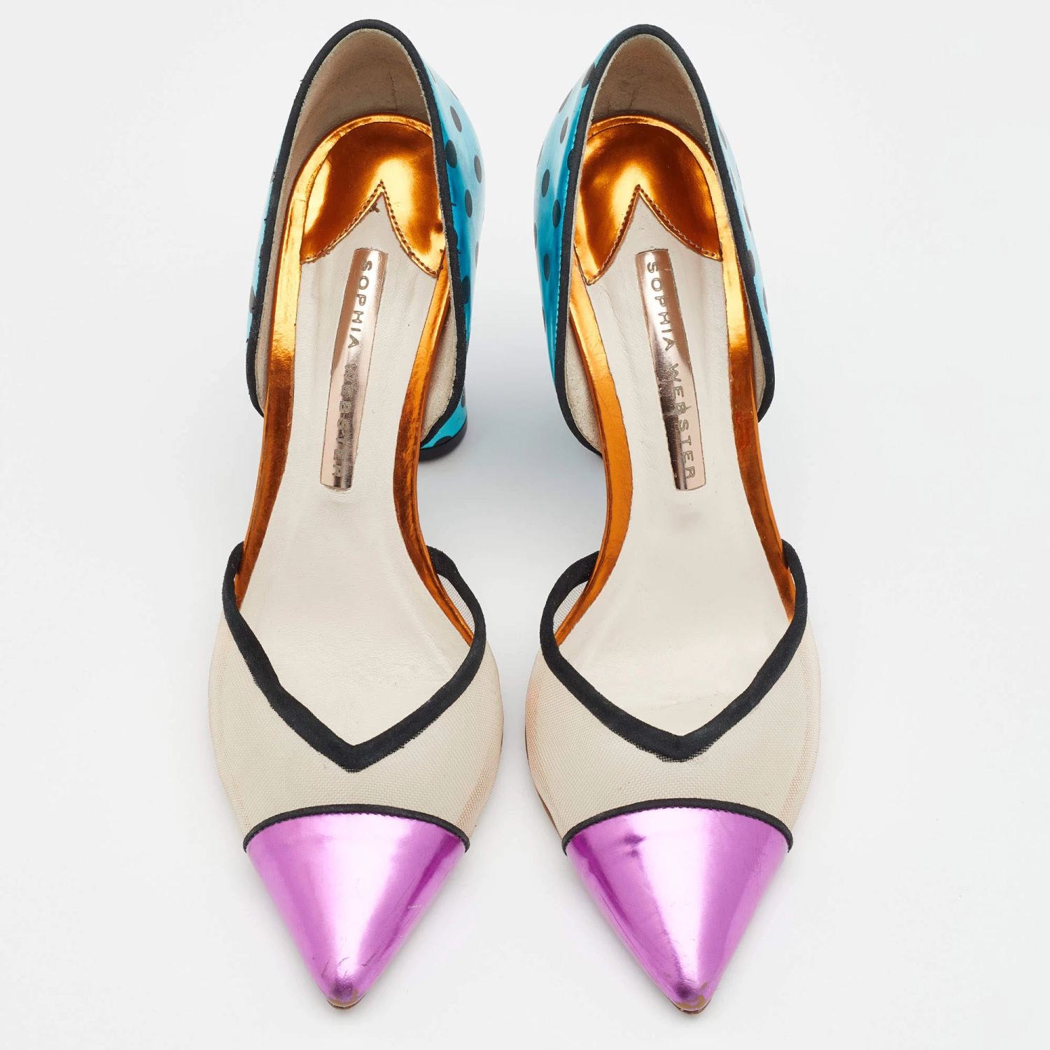Sophia Webster Multicolor Leather And Mesh Jessica D'Orsay Pumps Size 37 For Women - Image 3