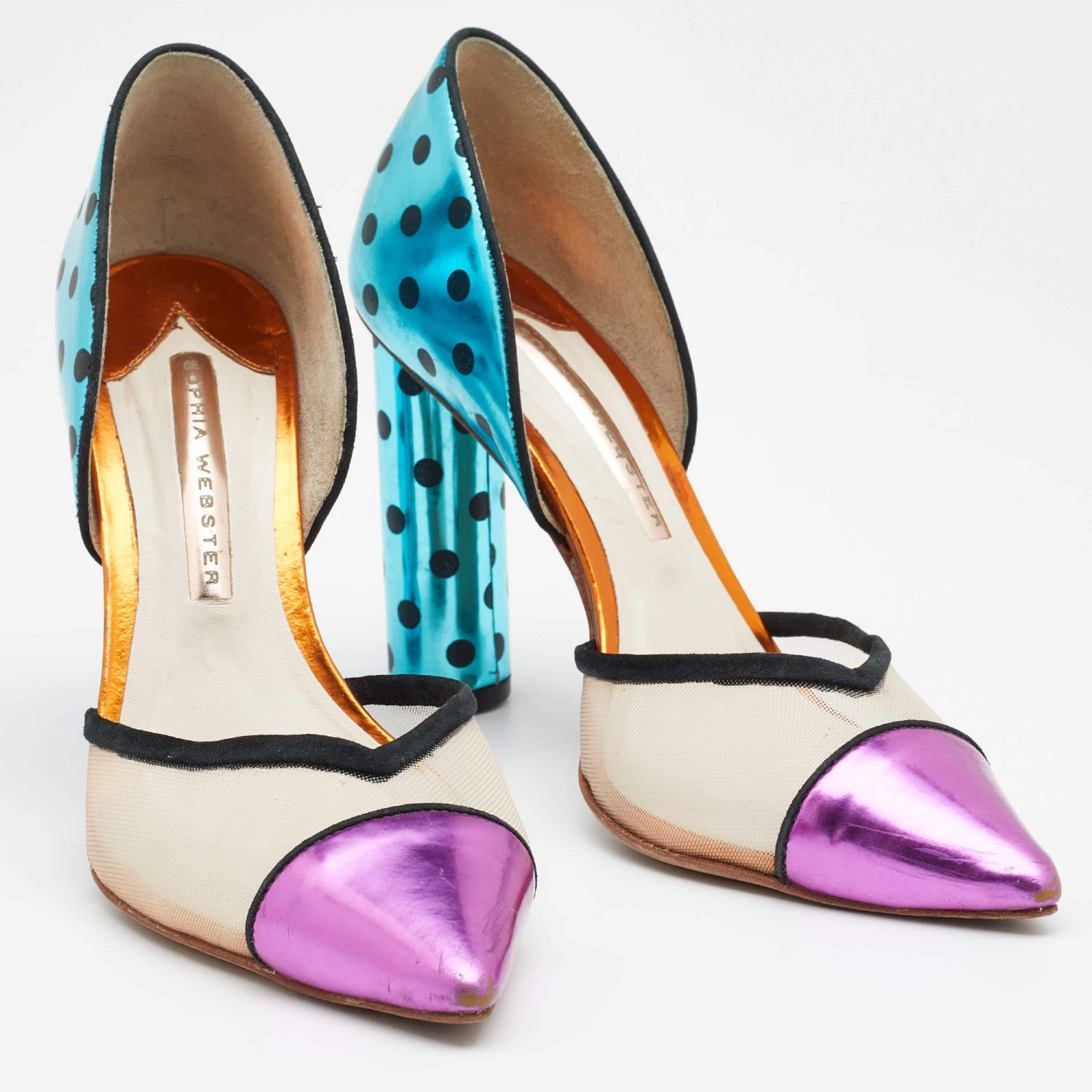Sophia Webster Multicolor Leather And Mesh Jessica D'Orsay Pumps Size 37 For Women - Image 4