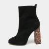 Sophia Webster Black Suede Felicity Crystal Embellished Heel Ankle Boots Size 41.5 For Women