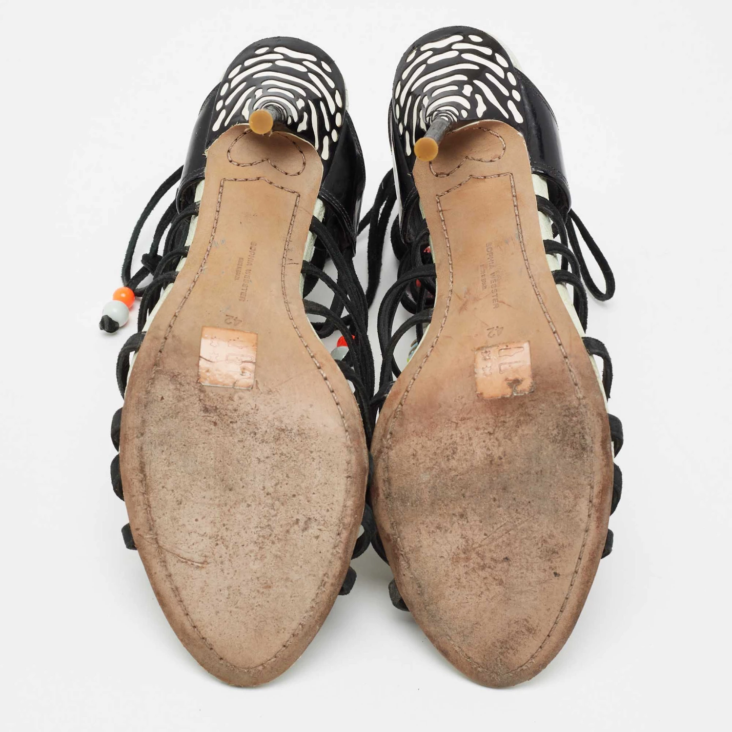 Sophia Webster Multicolor Suede And Leather Lilico Underwater Ankle Wrap Sandals Size 42 For Women - Image 6