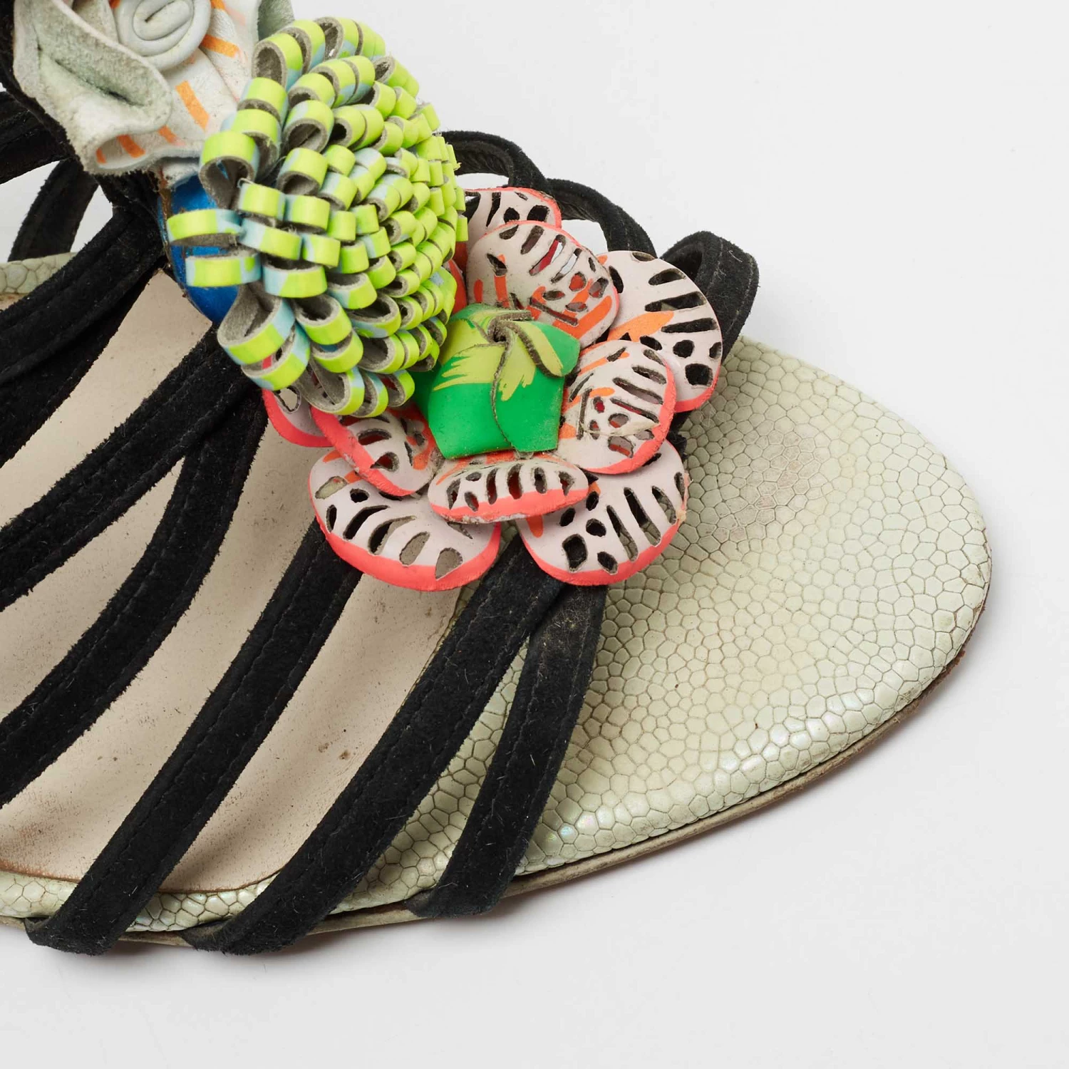 Sophia Webster Multicolor Suede And Leather Lilico Underwater Ankle Wrap Sandals Size 42 For Women - Image 7