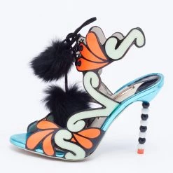 Sophia Webster Multicolor Leather Riko Cutout Ankle Cuff Sandals Size 37.5 For Women