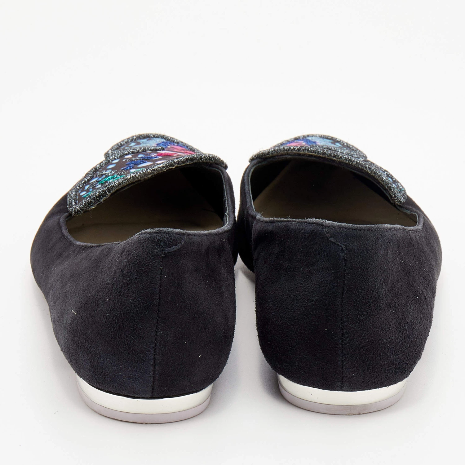 Sophia Webster Black Suede Bibi Butterfly Pointed Toe Ballet Flats Size 38 For Women - Image 5