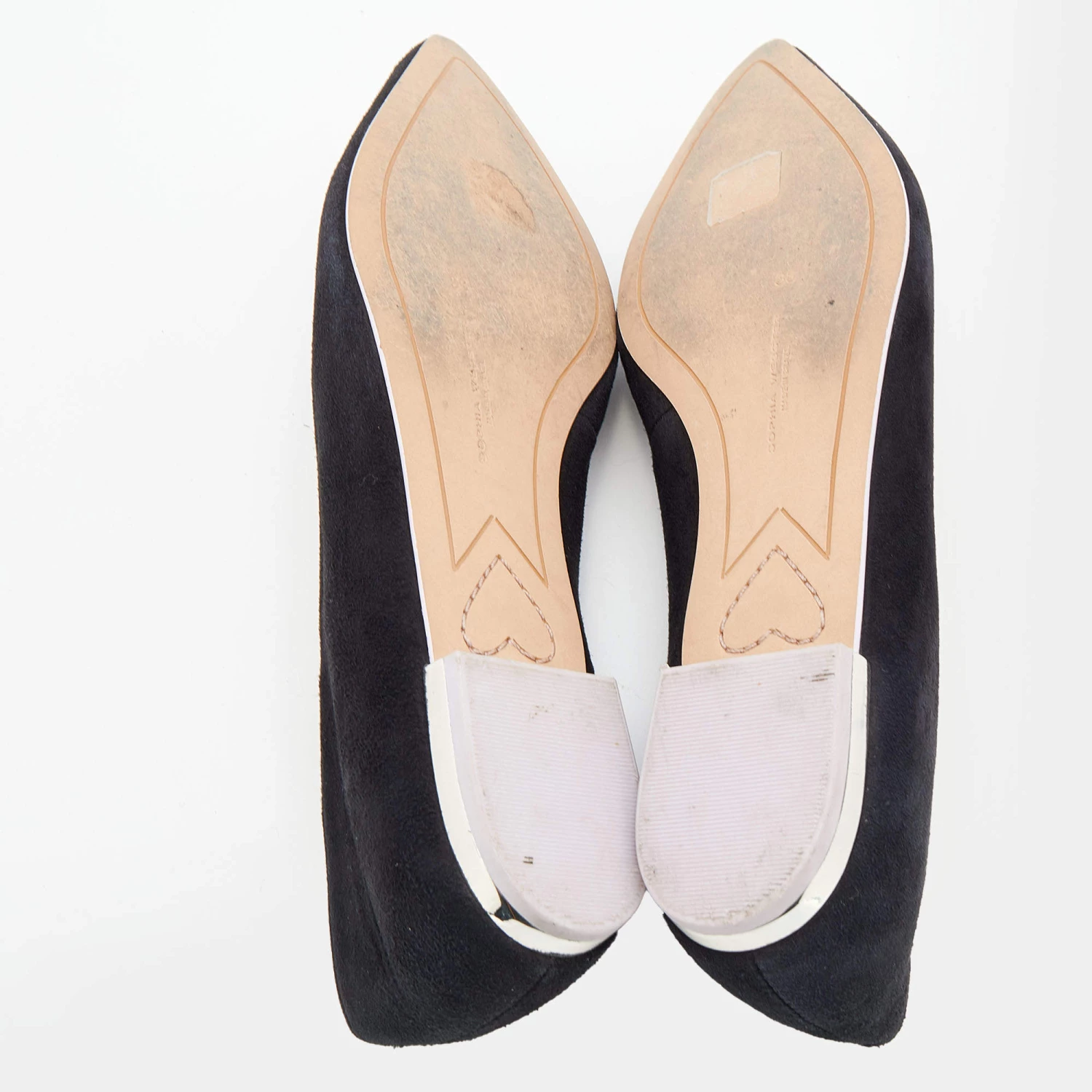 Sophia Webster Black Suede Bibi Butterfly Pointed Toe Ballet Flats Size 38 For Women - Image 6