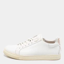 Sophia Webster White Leather Bibi Butterfly Low Top Sneakers Size 38.5 For Women