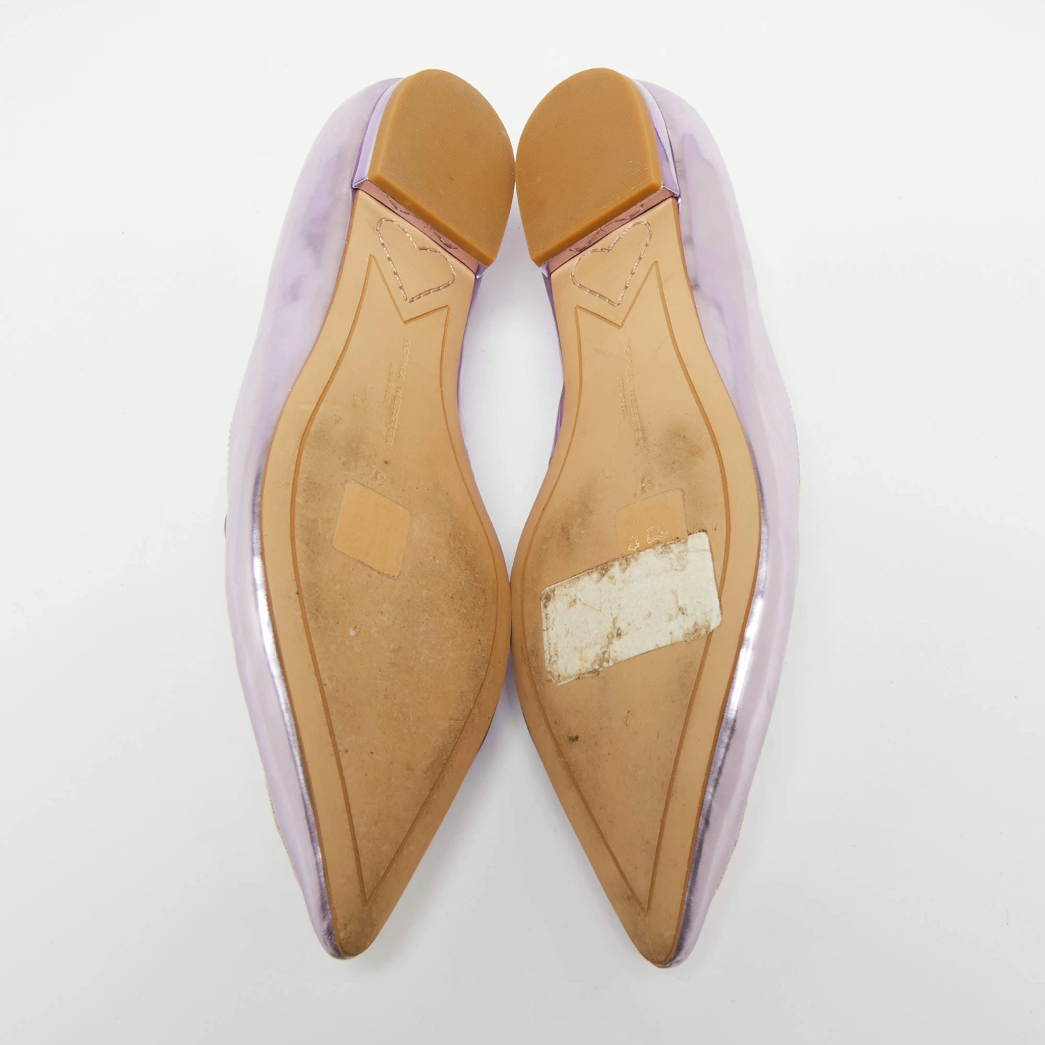 Sophia Webster Metallic Pink Patent Bibi Butterfly Pointed Toe Ballet Flats Size 37 For Women - Image 6