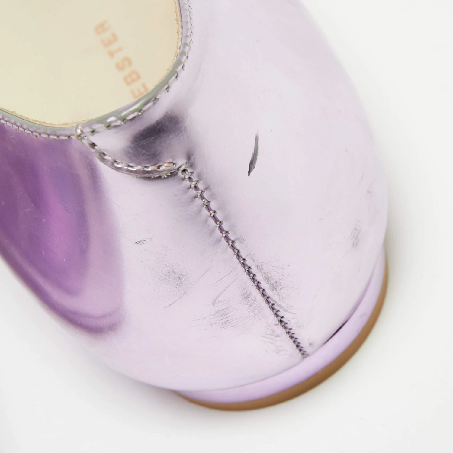 Sophia Webster Metallic Pink Patent Bibi Butterfly Pointed Toe Ballet Flats Size 37 For Women - Image 9