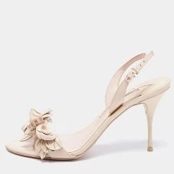 Sophia Webster Beige Patent Leather Lilico Applique Sandals Size 40 For Women