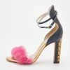 Sophia Webster Multicolor Ostrich Leather And Rabbit Fur Detail Nicole Sandals Size 37.5 For Women