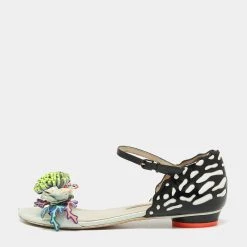 Sophia Webster Multicolor Patent And Leather Lilico Underwater Floral Embellished Flat Sandals Size 37 For Women