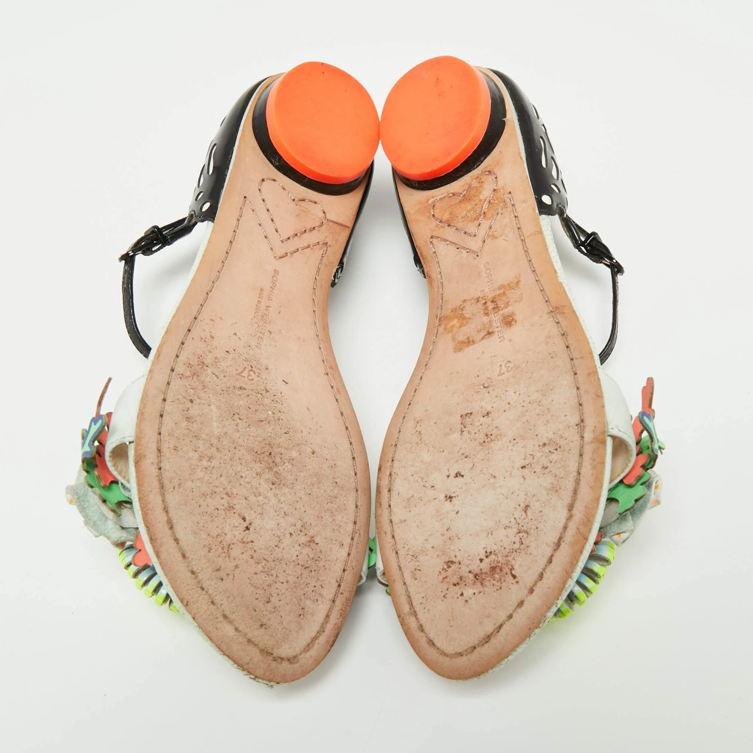 Sophia Webster Multicolor Patent And Leather Lilico Underwater Floral Embellished Flat Sandals Size 37 For Women - Image 6