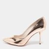 Sophia Webster Rose Gold Leather Coco Flamingo Pointed-Toe Pumps Size 37.5 For Women
