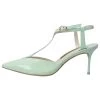 Sophia Webster Green Patent Leather Spearmint T Strap Pointed Toe Sandals Size 37 For Women