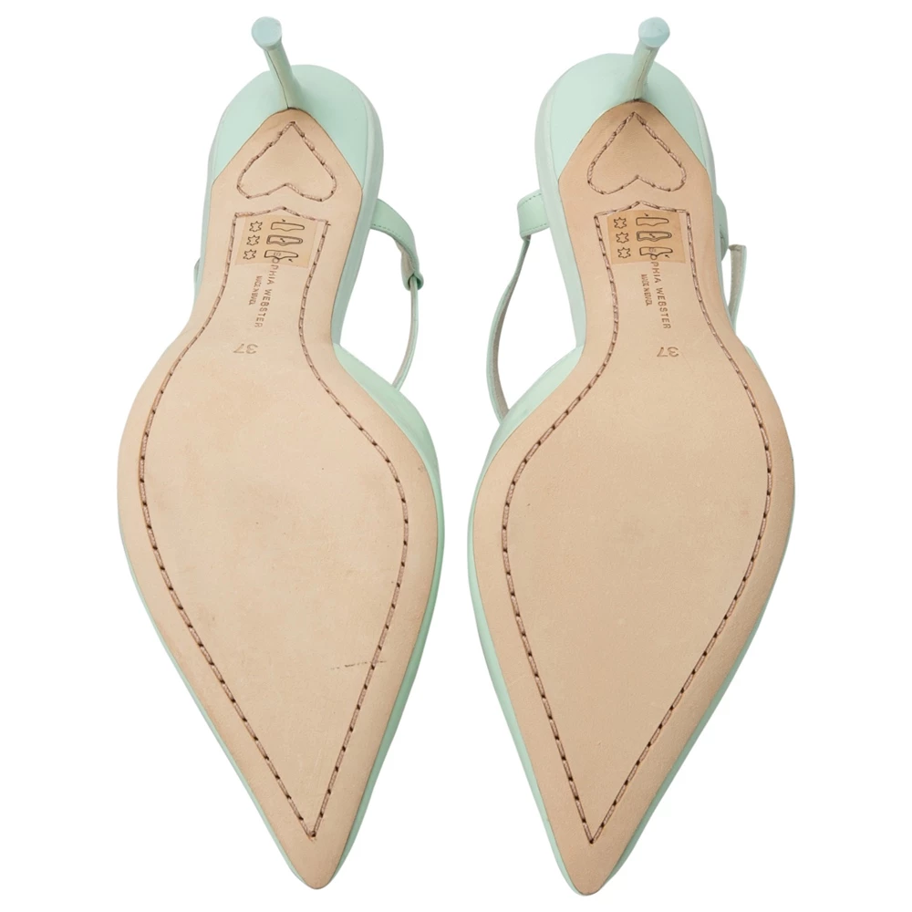 Sophia Webster Green Patent Leather Spearmint T Strap Pointed Toe Sandals Size 37 For Women - Image 5